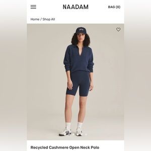 Naadam Recycled Cashmere Open Neck Polo NWT